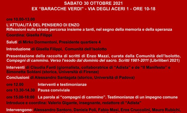 30 e 31 ottobre, Incontro-convegno all'Isolotto: 